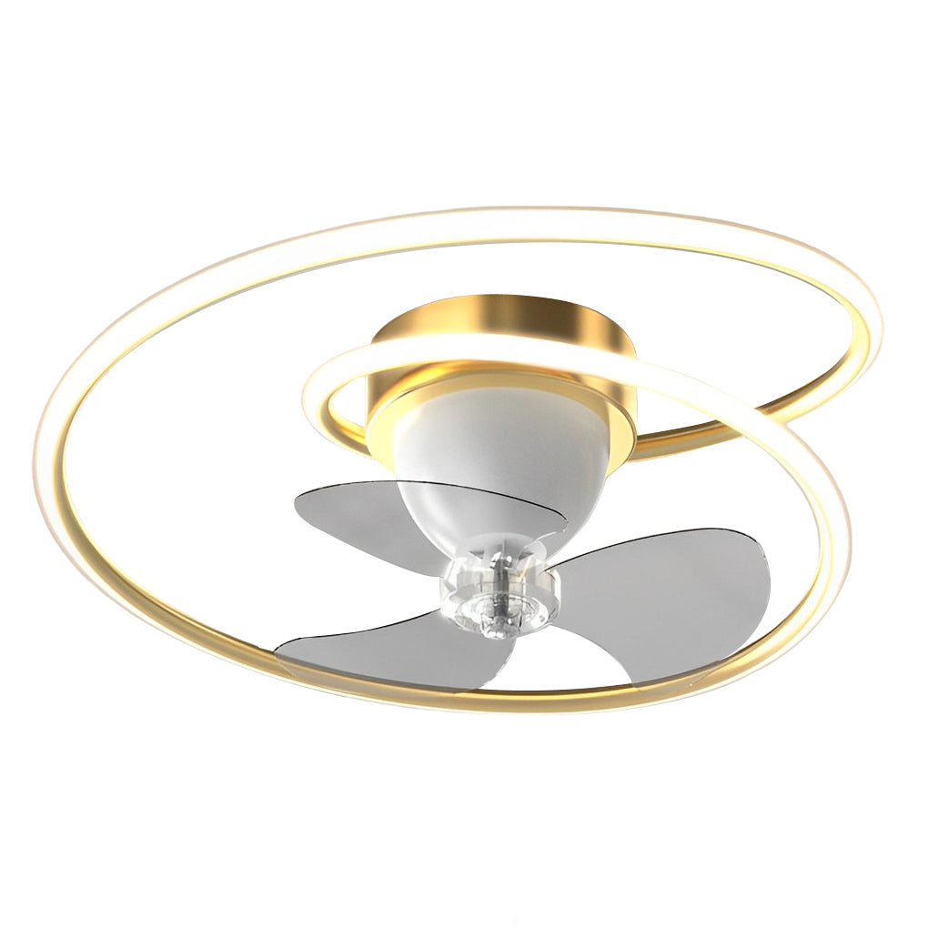 20 Inch Modern LED Ceiling Fan with 360 Degree Rotation Smart Dimmable Light for Bedroom