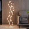 Modern Nordic Stacked Square LED Floor Lamp with Five Tier Glass Shades for Living Room