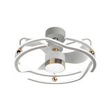 24 Inch Modern Flush Mount Ceiling Fan with Dimmable LED Light and Remote Control