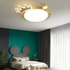 Modern Copper Crown LED Flush Mount Ceiling Light with 3 Color Dimming