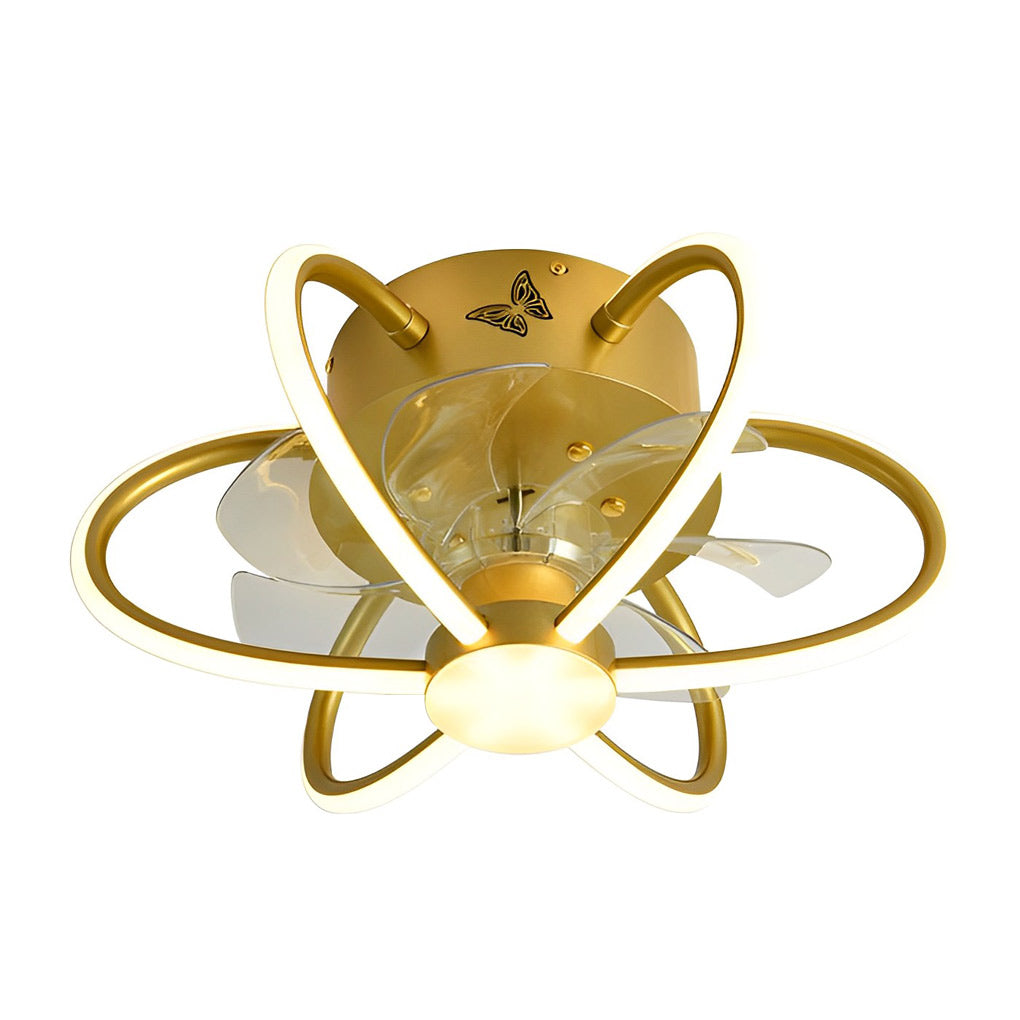 Creative Flower Shaped Bladeless Ceiling Fan with Dimmable LED Light and Remote Control