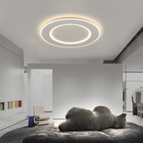 Modern Round White Dimmable LED Flush Mount Ceiling Light with Remote Control