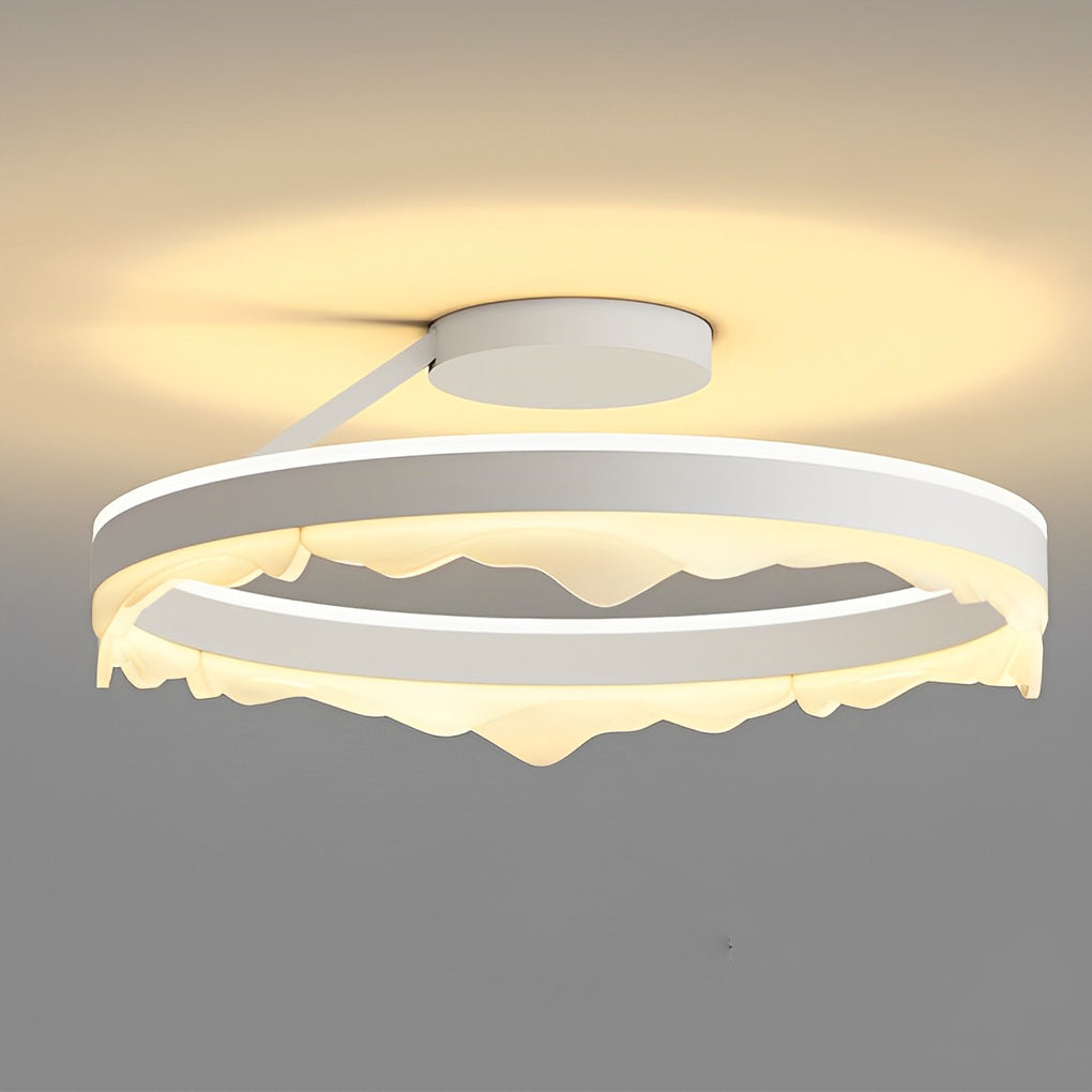 Modern Round Dimmable LED Ceiling Light White Nordic Flush Mount Fixture for Living Room