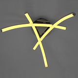 Modern Geometric 3 Line LED Ceiling Light White Flush Mount Chandelier for Bedroom and Living Room