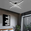 Modern Black Geometric LED Flush Mount Ceiling Light 4 Light Linear Parallax Design Fixture