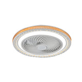 Modern 19.7 Inch Low Profile Bladeless Ceiling Fan with Dimmable LED Light and Remote Control