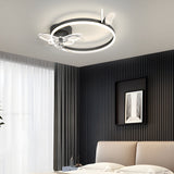 Modern Acrylic Butterfly Ring LED Ceiling Fan with 3 Step Dimming Mute Motor