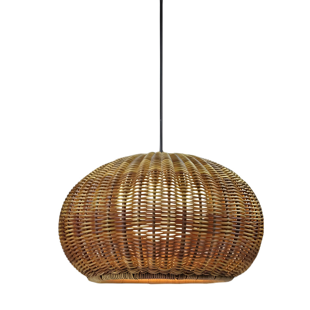 Modern Waterproof Rattan Lantern Outdoor Wall Sconce and Garden Hanging Pendant Lamp