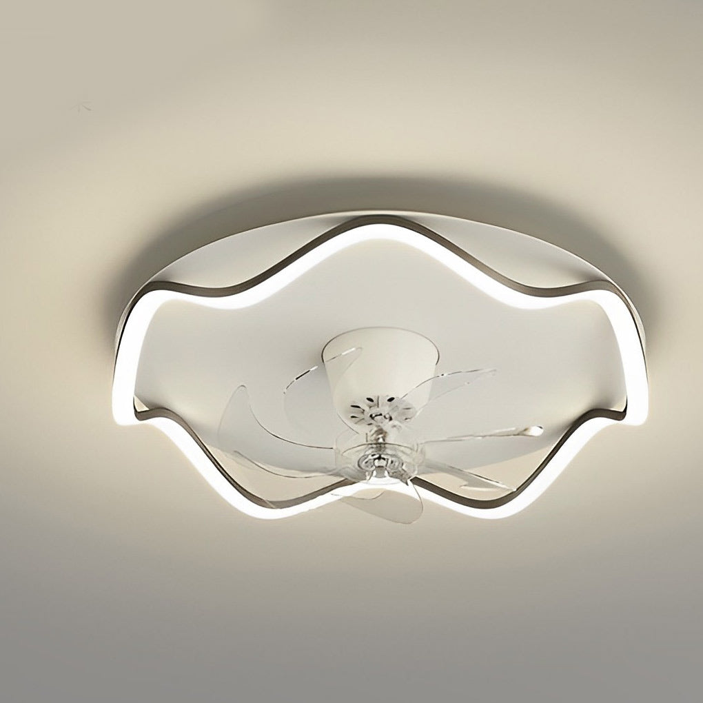 Modern 20 Inch Bladeless Ceiling Fan with 360 Degree Oscillating LED Light and Remote Control