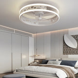 Modern Low Profile Bladeless Ceiling Fan with 3 Color Dimmable LED Light and Remote Control