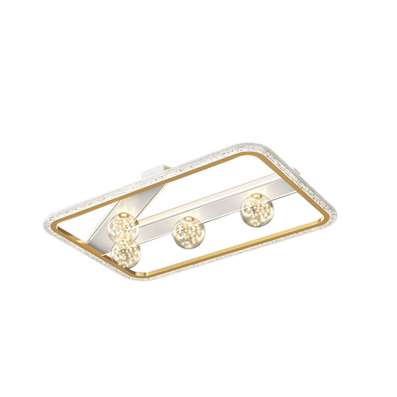 Contemporary Dimmable LED Geometric Ceiling Light Fixture in Black and Gold Finishes