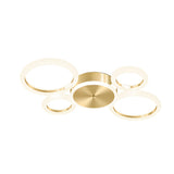 Contemporary Gold LED Flush Mount Ceiling Light Ring Circle Fixture for Living Room Bedroom