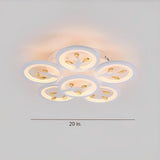 Modern White Flower LED Ceiling Light Dimmable Flush Mount Nordic Bedroom Fixture