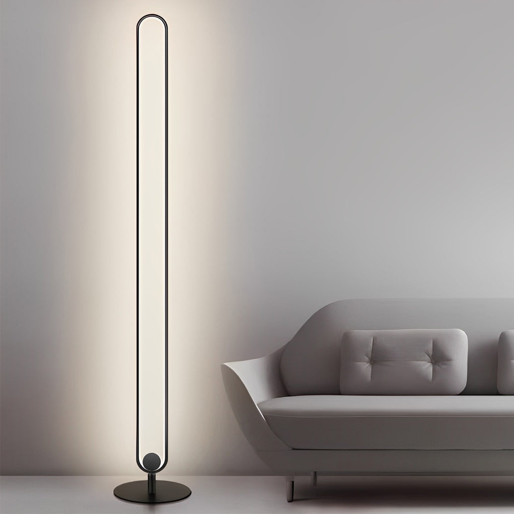 Modern Oval Silhouette LED Floor Lamp Minimalist Standing Light with Metal Base