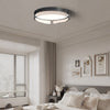 Modern Round Black Hammered Glass LED Flush Mount Ceiling Light for Bedroom