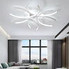 Modern Semi Circle Flower LED Ceiling Light Dimmable White Aluminum Flush Mount Fixture