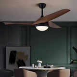 52 Inch Rustic Industrial Ceiling Fan with Wood Finish Blades and 6 Speed DC Motor