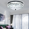 Modern Round Crystal LED Ceiling Light Luxury American Style Flush Mount Lamp with Dimming