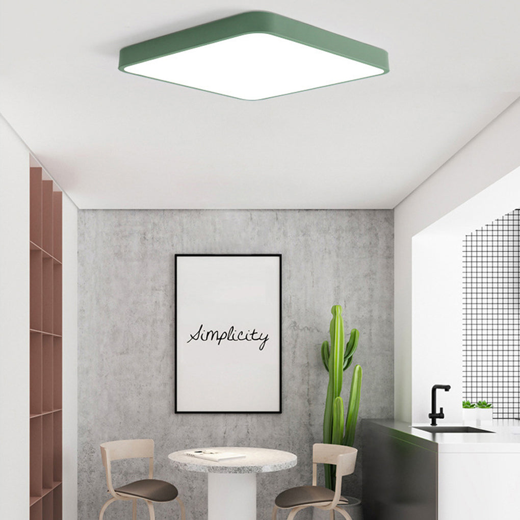 Minimalist Square LED Flush Mount Ceiling Light Modern PVC Metal Fixture for Bedrooms