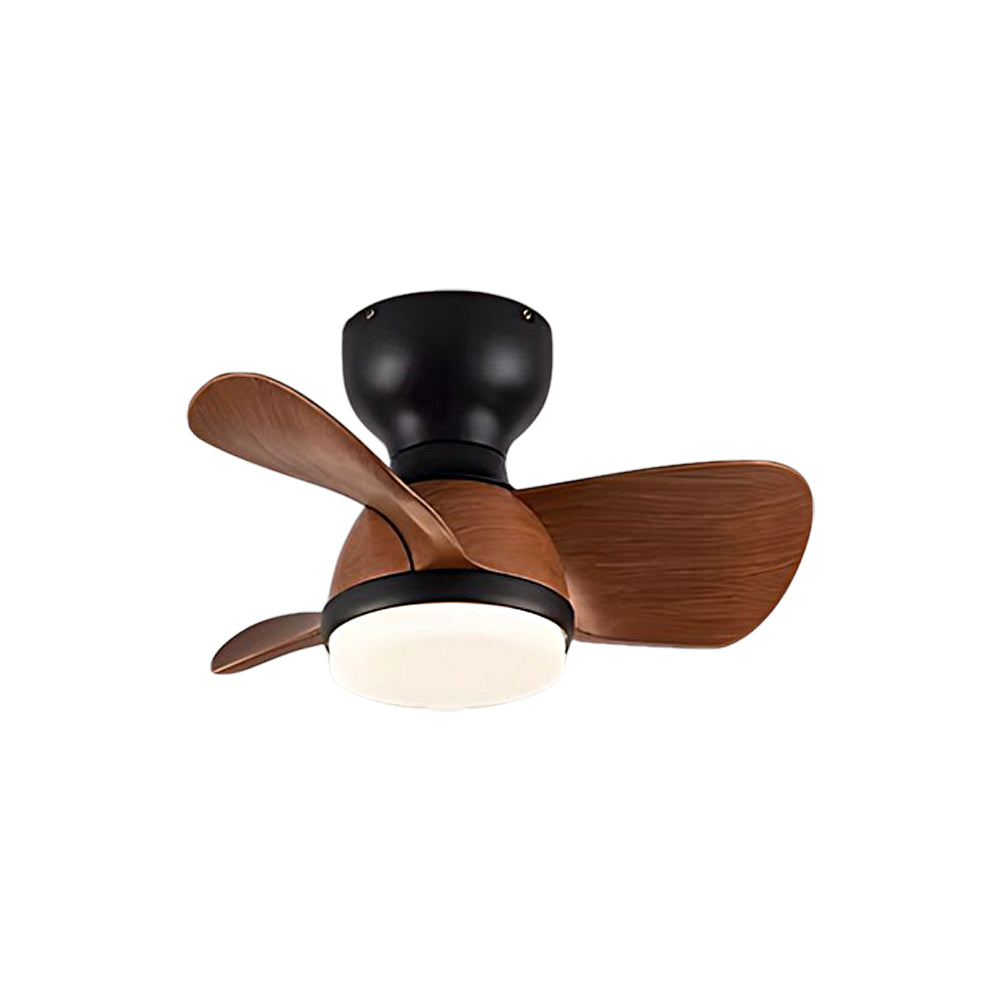 Modern Low Profile Flush Mount Ceiling Fan with LED Light and Remote Control for Small Rooms