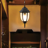 European Style Outdoor Aluminum Pendant Light Waterproof Glass Hanging Chandelier for Garden Porch