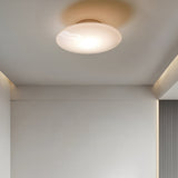 Contemporary Minimalist White Glass LED Ceiling Lamp for Bedroom and Dining Areas