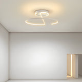 Modern 16 Inch Wire Inspired Round LED Semi Flush Mount Ceiling Light in Black or White