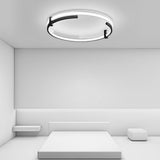 Modern Round LED Flush Mount Ceiling Light with Remote Control Stepless Dimming for Bedroom