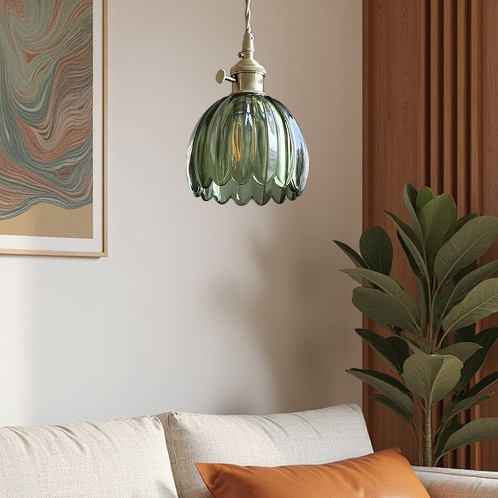 Modern Retro Glass Flower Pendant Light