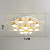Modern Gold Flower Petal LED Ceiling Light Nordic Flush Mount Fixture for Bedroom and Living Room