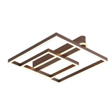 Nordic Square Double Frame LED Flush Mount Ceiling Lamp Aluminum Metal Lighting Fixture