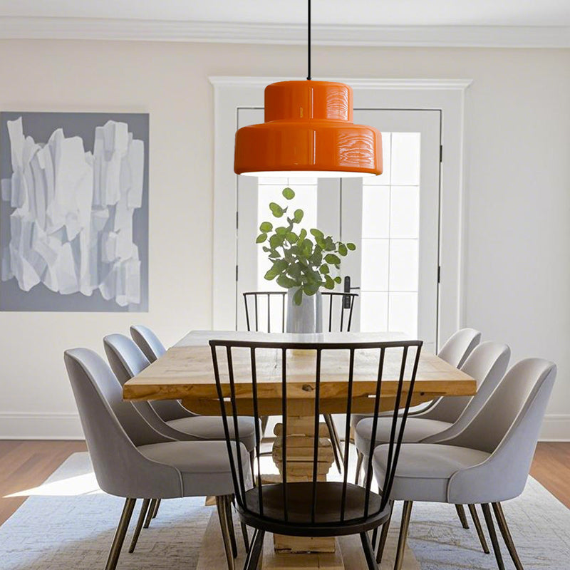 Modern Vintage Bauhaus Orange Pendant Light