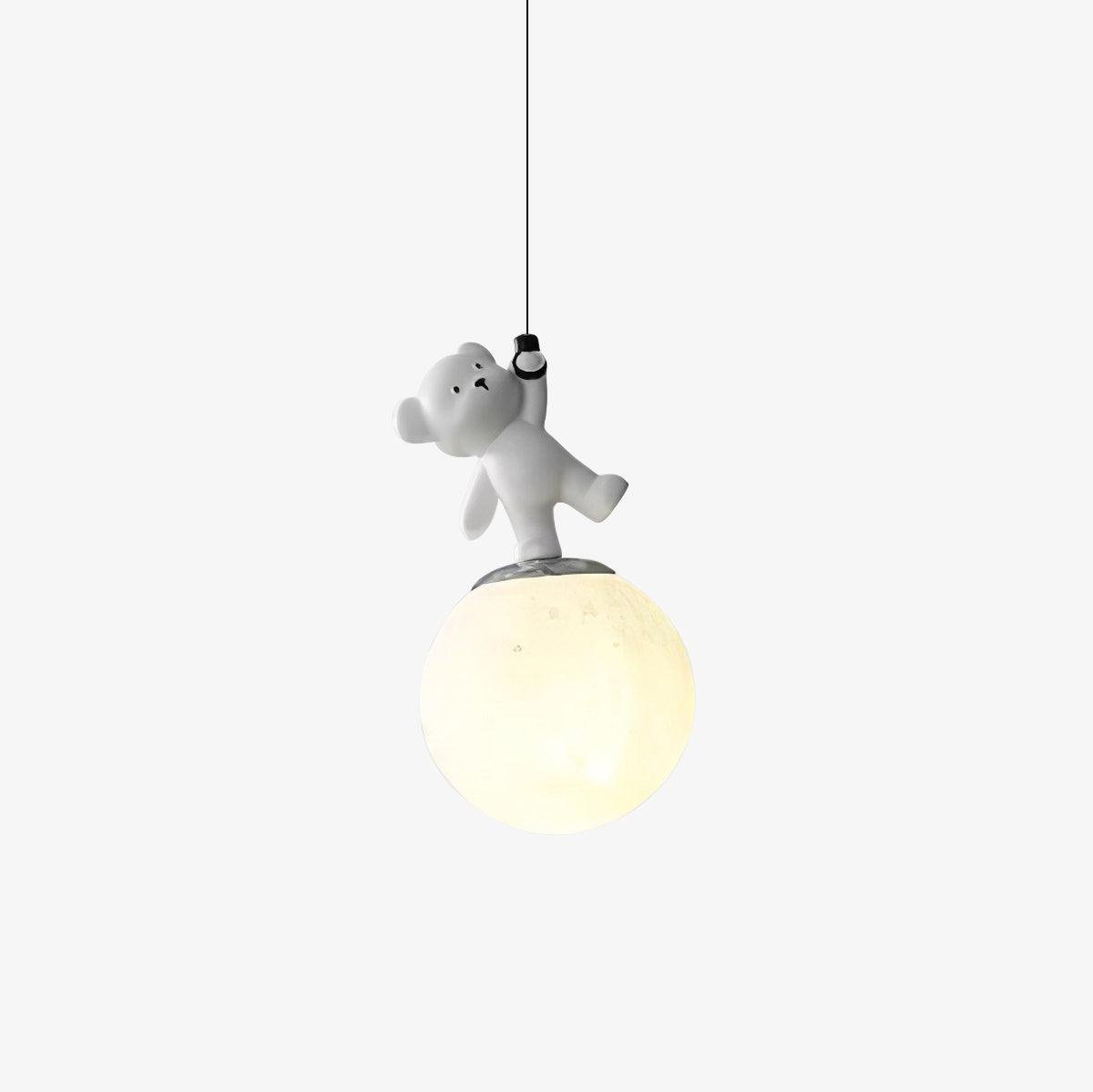 3D Moon and Animal Pendant Light for Kids Nursery Room Decorative Ceiling Hanging Lamp