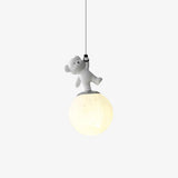 3D Moon and Animal Pendant Light for Kids Nursery Room Decorative Ceiling Hanging Lamp