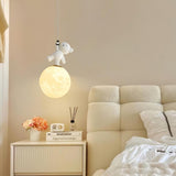 3D Moon and Animal Pendant Light for Kids Nursery Room Decorative Ceiling Hanging Lamp