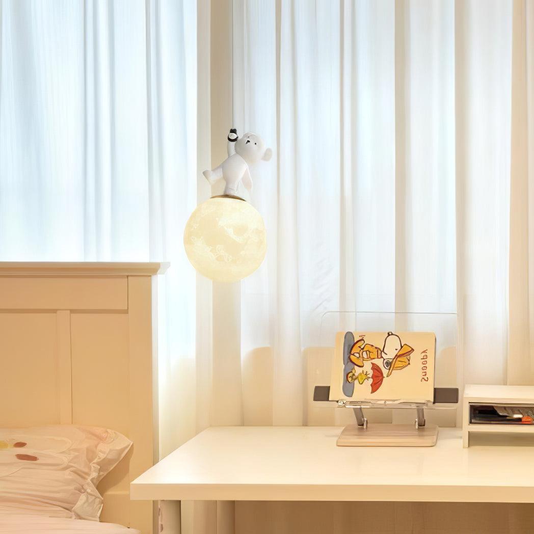 3D Moon and Animal Pendant Light for Kids Nursery Room Decorative Ceiling Hanging Lamp