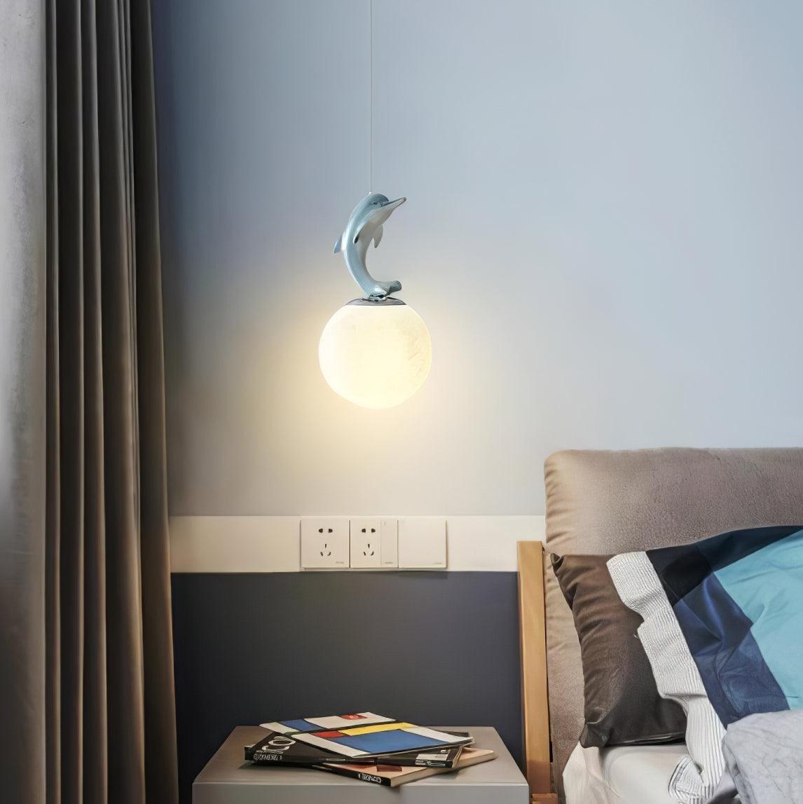 3D Moon and Animal Pendant Light for Kids Nursery Room Decorative Ceiling Hanging Lamp