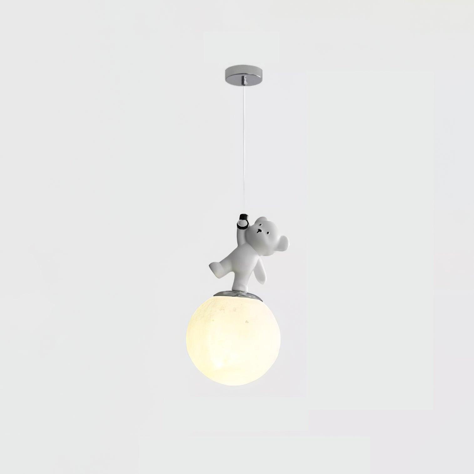 3D Moon and Animal Pendant Light for Kids Nursery Room Decorative Ceiling Hanging Lamp