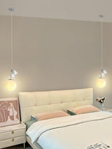 3D Moon and Animal Pendant Light for Kids Nursery Room Decorative Ceiling Hanging Lamp