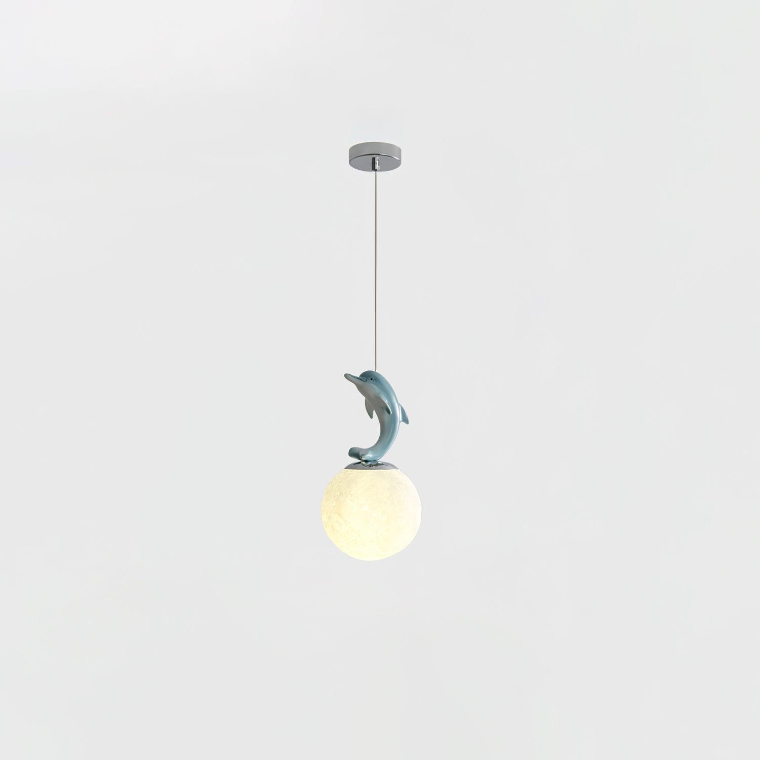 3D Moon and Animal Pendant Light for Kids Nursery Room Decorative Ceiling Hanging Lamp
