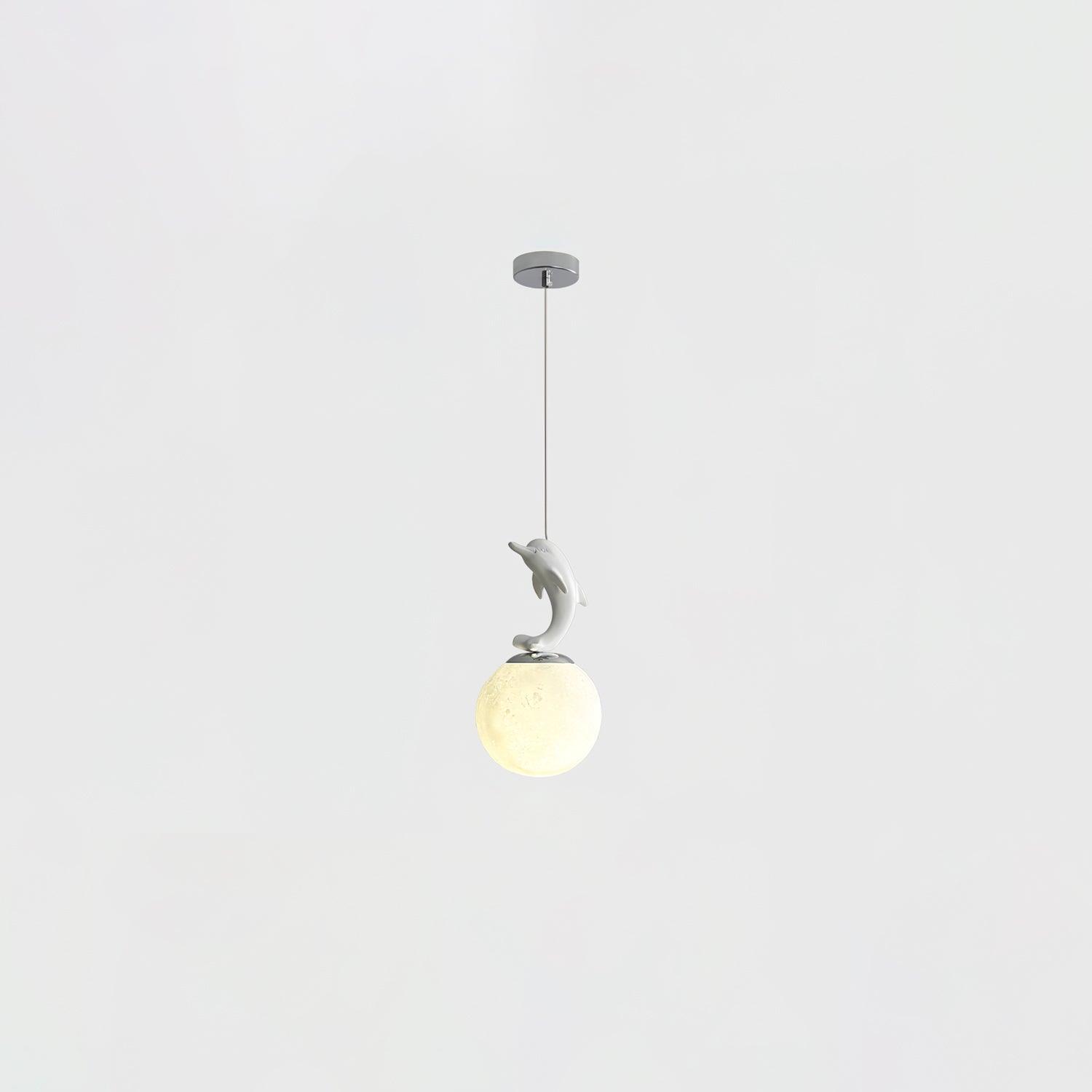 3D Moon and Animal Pendant Light for Kids Nursery Room Decorative Ceiling Hanging Lamp