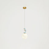 3D Moon and Animal Pendant Light for Kids Nursery Room Decorative Ceiling Hanging Lamp