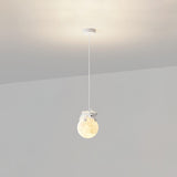 3D Printed Sleeping Bear Moon Pendant Light for Kids Bedroom and Nursery Animal Hanging Lamp