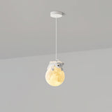 3D Printed Sleeping Bear Moon Pendant Light for Kids Bedroom and Nursery Animal Hanging Lamp