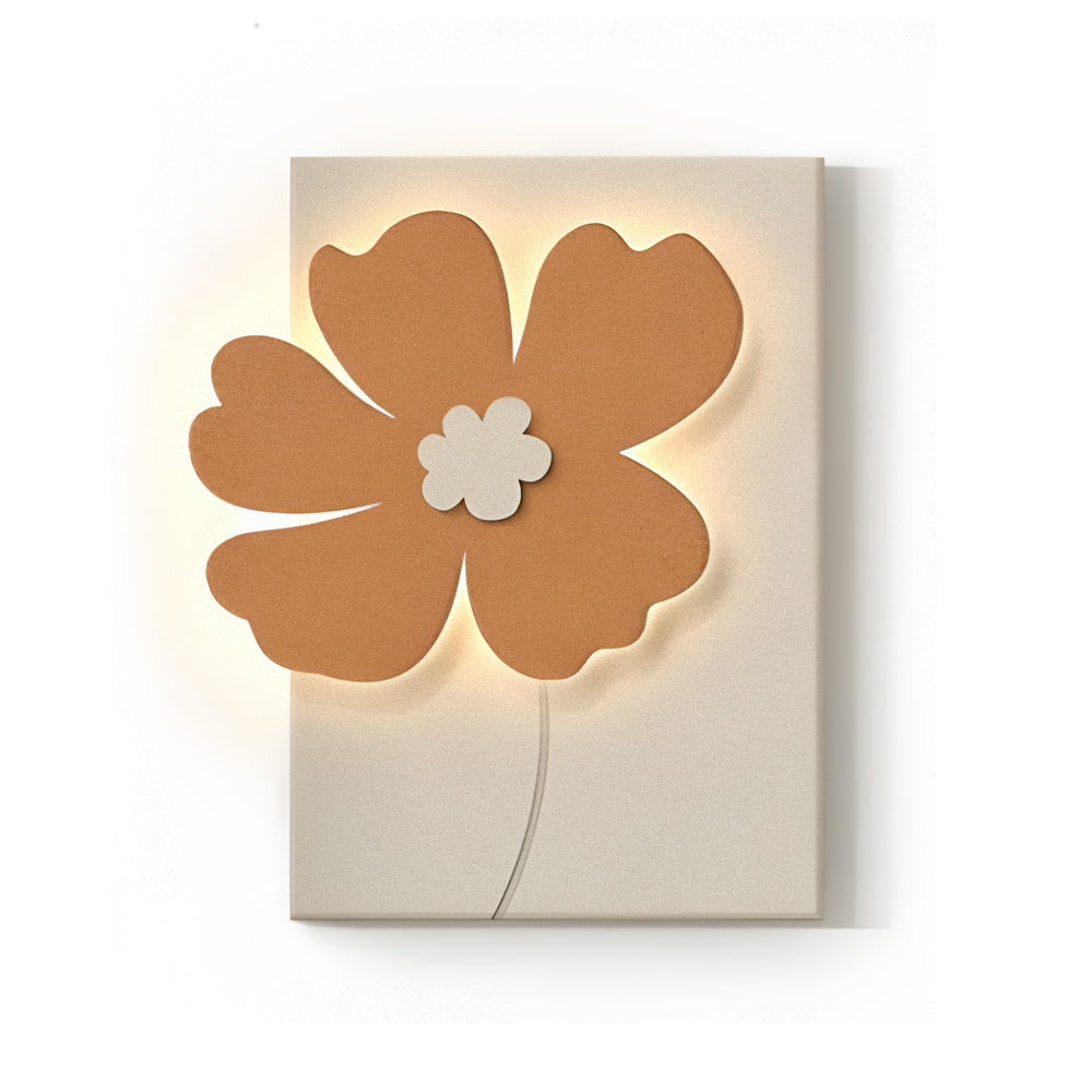 3D Sandstone Flower LED Wall Art Decorative Painting with USB and Remote Control