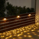 4 Pack Solar Powered Outdoor Stair Lights Waterproof LED Step Lighting for Garden Fence and Patio Warm White