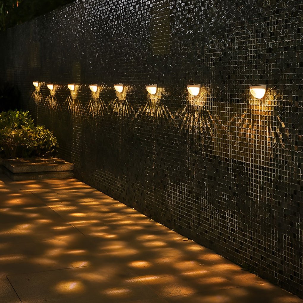 4 Pack Solar Powered Outdoor Stair Lights Waterproof LED Step Lighting for Garden Fence and Patio Warm White