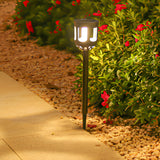 4 Pack Waterproof Solar Outdoor LED Pathway Lights with RGB and Warm White Lighting Modes