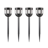 4 Pack Waterproof Solar Outdoor LED Pathway Lights with RGB and Warm White Lighting Modes