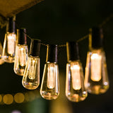 40 LED Retro Bulb Solar String Lights USB Rechargeable Warm White Outdoor Garden Hanging Decor